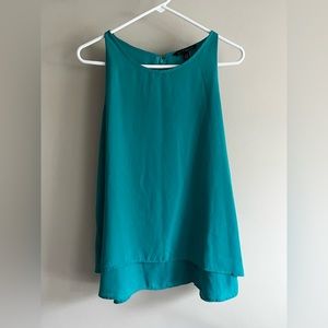 Zac & Rachel Teal Halter top style tank top with draped back Size Large